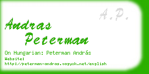 andras peterman business card